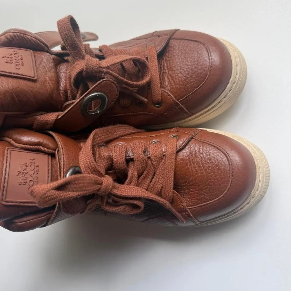 Coach Ryder Brown Leather Sneakers Size US 5.5